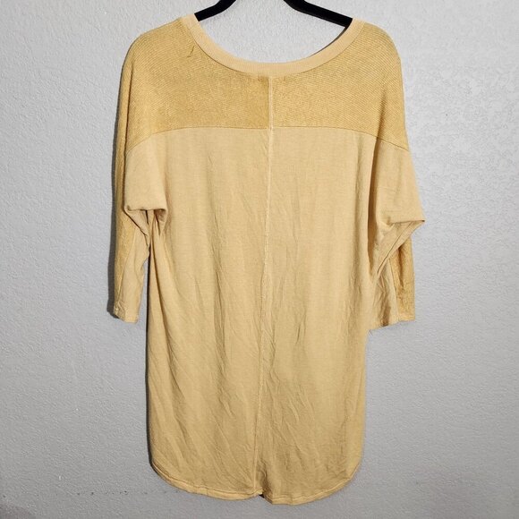 Earthbound Trading Co Womens Oversized High-Low Hem Mustard Yellow Knit Top L - Picture 8 of 12